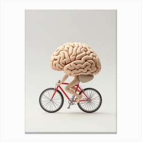 Brain On A Bicycle Canvas Print