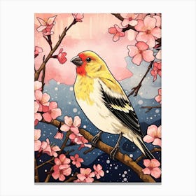 Bird Illustration American Goldfinch 2 Canvas Print