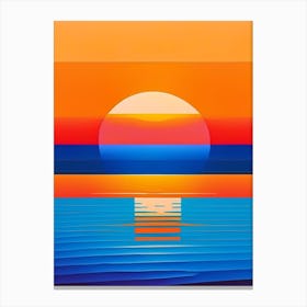 Sunset Over Ocean Waterscape Modern 1 Canvas Print