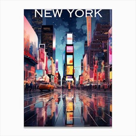 Colourful America travel poster New York Times Square Canvas Print