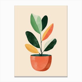 Zz Plant Minimalist Illustration 9 Canvas Print