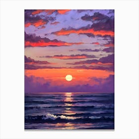 Sunset Over The Ocean 3 Canvas Print