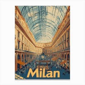 Aihrgdesign A Classic 1960s Travel Poster For Milan Showcasin D36a7085 6e58 4522 8aab 623f492d862c 1 Canvas Print