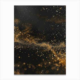 Gold Dust On Black Background 1 Canvas Print