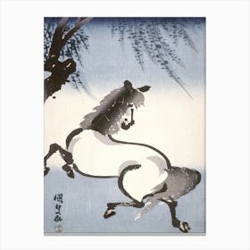 Horse Under Willow By Utagawa Kunisada And Seizan Canvas Print