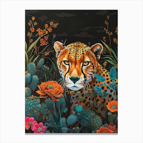 Cheetah In The Desert Canvas Print