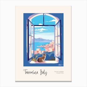 Taormina Cat On A Window 4 Italian Summer Collection Canvas Print
