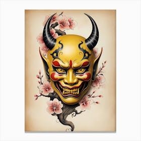 Floral Irezumi The Traditional Japanese Tattoo Hannya Mask (39) Canvas Print