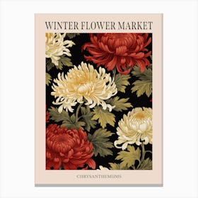 Chrysanthemums 3 Winter Flower Market Poster Canvas Print