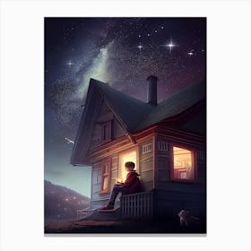 House In The Night Canvas Print