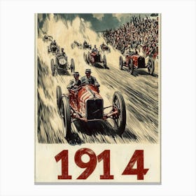 Aihrgdesign A Vintage Poster Of An Automobile Rally In 1914 F 47bb7037 B156 4dff 87a2 Af45aa993569 2 Canvas Print