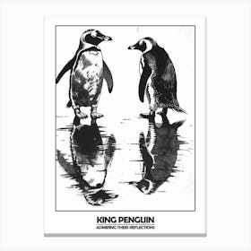 Penguin Admiring Their Reflections Poster 6 Canvas Print