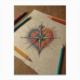 Heart Compass 8 Canvas Print