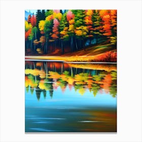 Autumn Reflected In The Lake Canvas Print