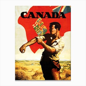 Canadian Muscles, WW2 Poster Canvas Print