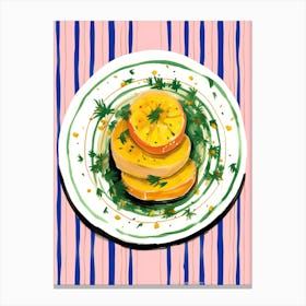 A Plate Of Pumpkins, Autumn Food Illustration Top View 35 Canvas Print