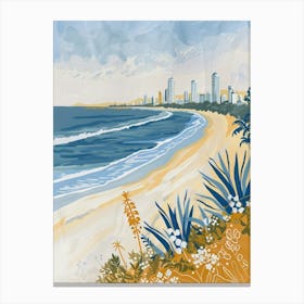 Travel Poster Happy Places Gold Coast 1 Canvas Print