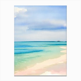 Grande Anse Des Salines, Martinique Watercolour Canvas Print