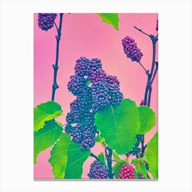 Mulberry 1 Risograph Retro Poster Fruit Canvas Print