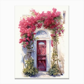 Istanbul, Turkey   Mediterranean Doors Watercolour Painting 3 Canvas Print