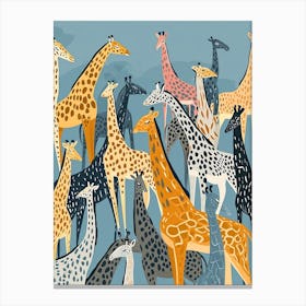 Kitsch Giraffe Illustrative Pattern 2 Canvas Print