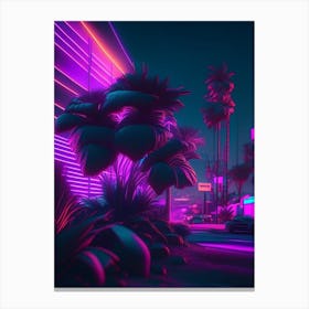 Ultraviolet Radiation Neon Nights Space Canvas Print