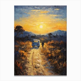 Sunset On The Road 2 Canvas Print