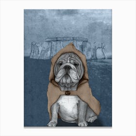 English Bulldog With Stonehenge Canvas Print