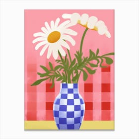 Wild Flowers Blue Tones In Vase 4 Canvas Print