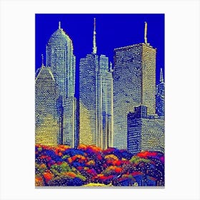 Atlanta, City Us  Pointillism Canvas Print
