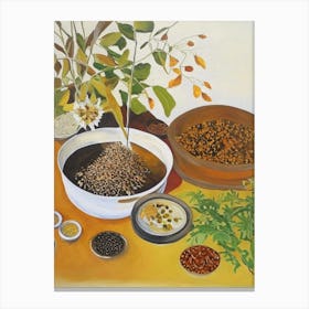 Ajwain Spices And Herbs Oil Painting Canvas Print