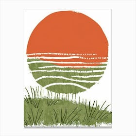 Sunset In The Grass 1 Canvas Print