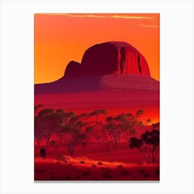 The Ayers Rock Retro Sunset Canvas Print