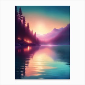 Sunset Over Lake 5 Canvas Print