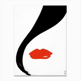 Red Lipstick Vintage Poster Canvas Print