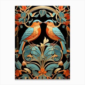 Default Stylized Colorful Design Of Birds In Art Nouveau Style 0 (1) Canvas Print