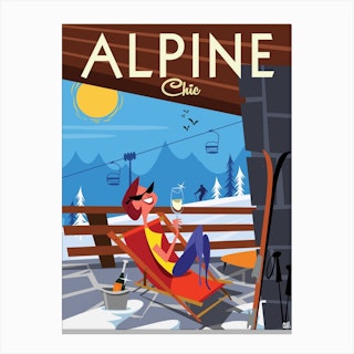Alpine Chic Poster Blue Canvas Print