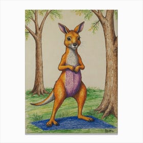 Kangaroo Yoga 6 Canvas Print