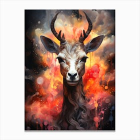 Deer Colorful Canvas Print