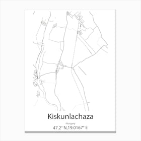 Kiskunlachaza,Hungary Minimalist Map Canvas Print