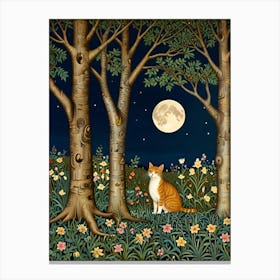 William Morris Cat In The Woods 6 Canvas Print