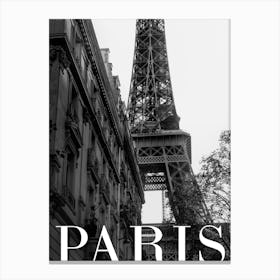 Paris Travel Poster Black and White - Eiffel Tower_2365345 Canvas Print