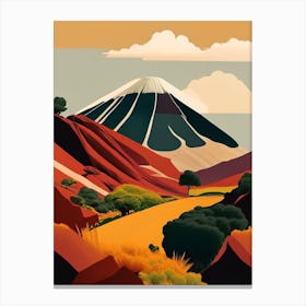 Timanfaya National Park Spain Retro Canvas Print