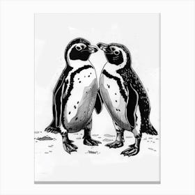 African Penguin Socializing 2 Canvas Print