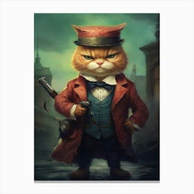 Gangster Cat Munchkin Canvas Print