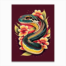 Mexican Dusky Rattlesnake Tattoo Style Canvas Print