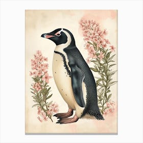 Adlie Penguin King George Island Vintage Botanical Painting 2 Canvas Print