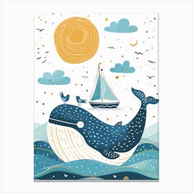 Whale In The Sea Canvas Print