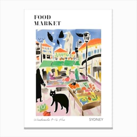 The Food Market In Sydney 3 Illustration Poster Canvas Print