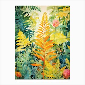Tropical Plant Painting Boston Fern 4 Canvas Print